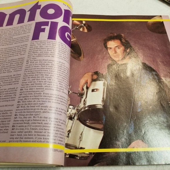 Feb. 1987 Modern Drummer mag Anton Fig Neil Peart - Picture 7 of 8